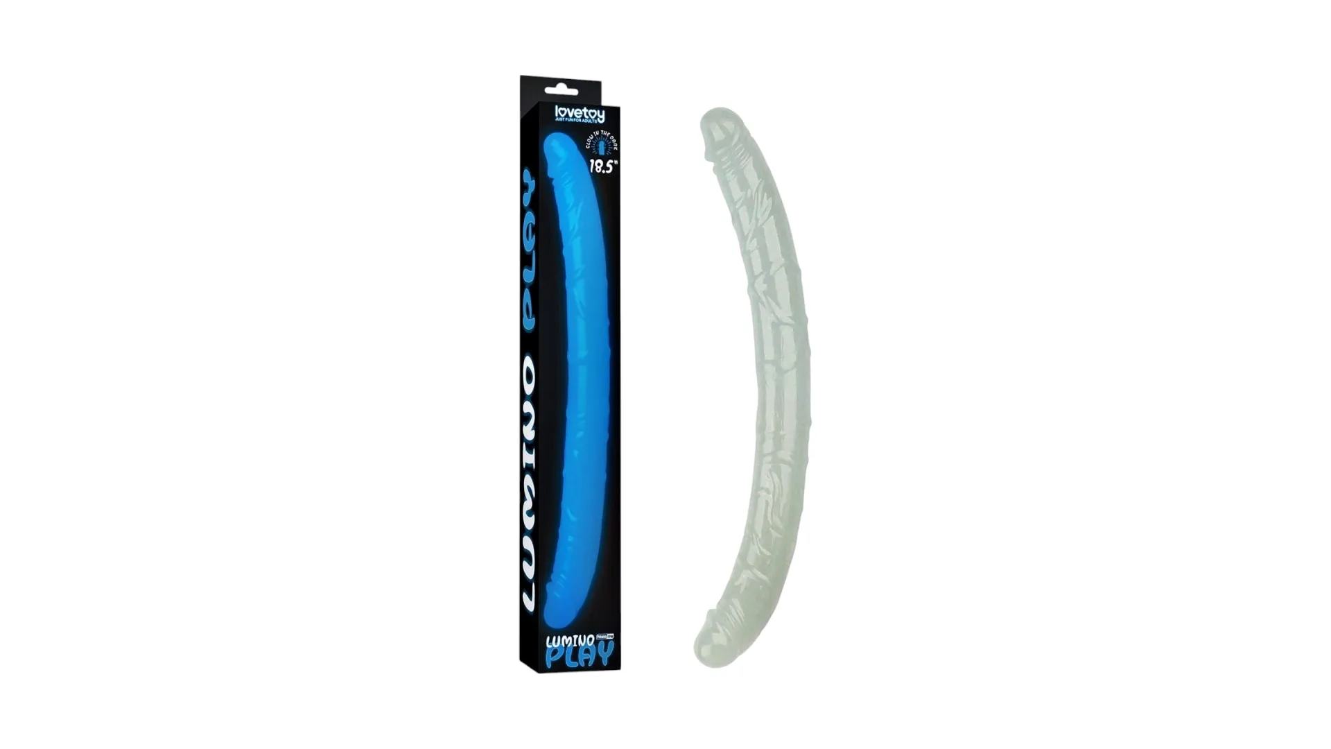 Lumino Play 18.5" – obojstranné dildo svietiace v tme, realistické, ohybné 47 cm