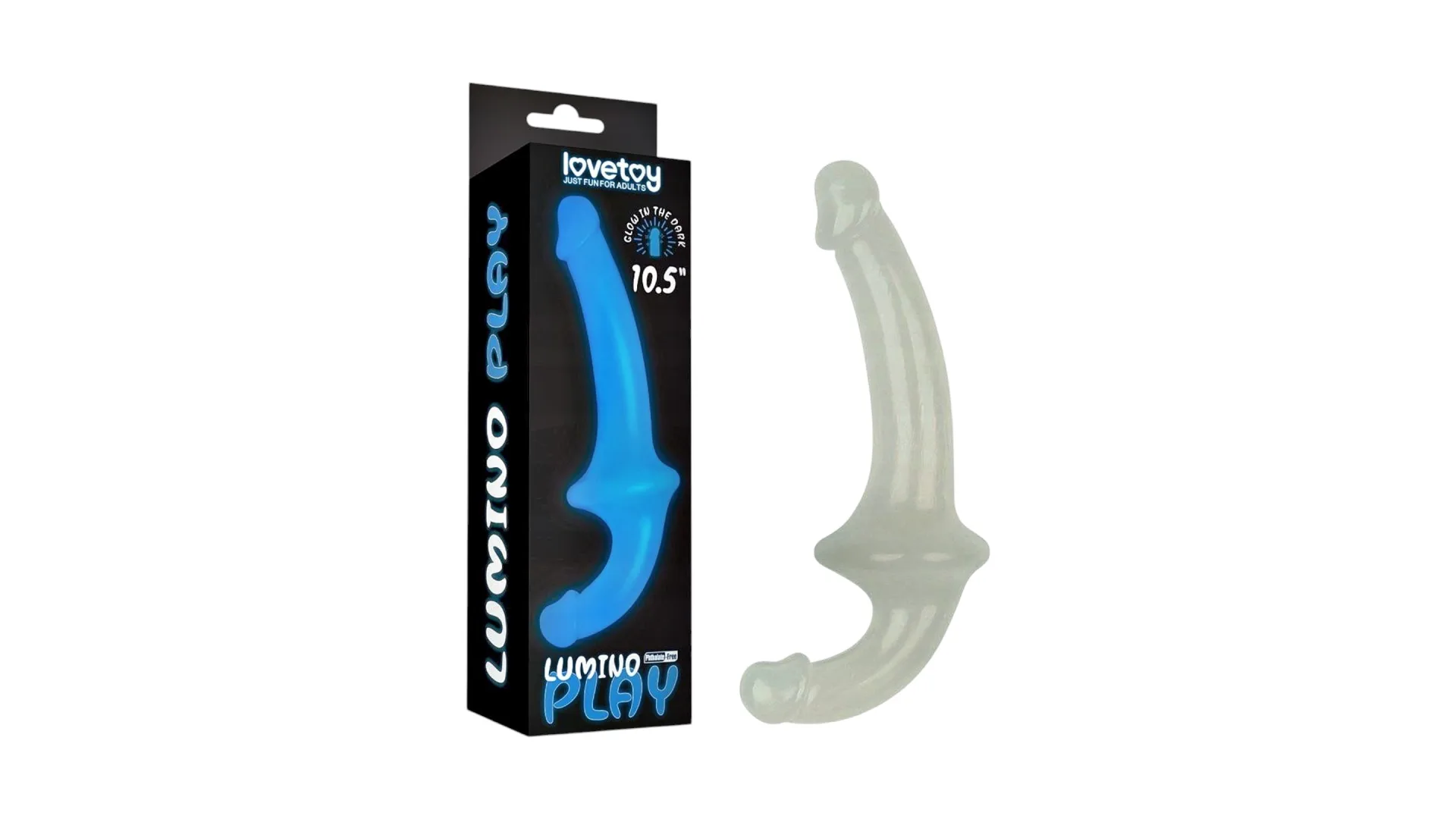 Lumino Play 10.5" – obojstranné dildo svietiace v tme, extrémne ohybné 26,5 cm