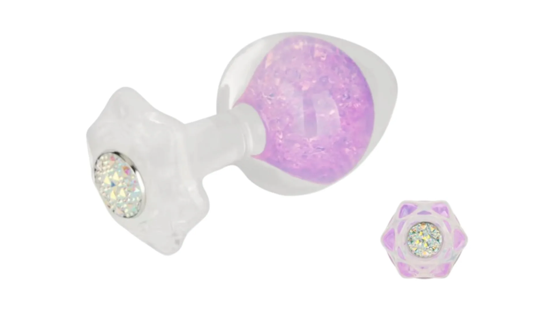 lovetoy Gemoria - Svietiaci silikónový análny kolík s guličkou  fialový 11,3cm