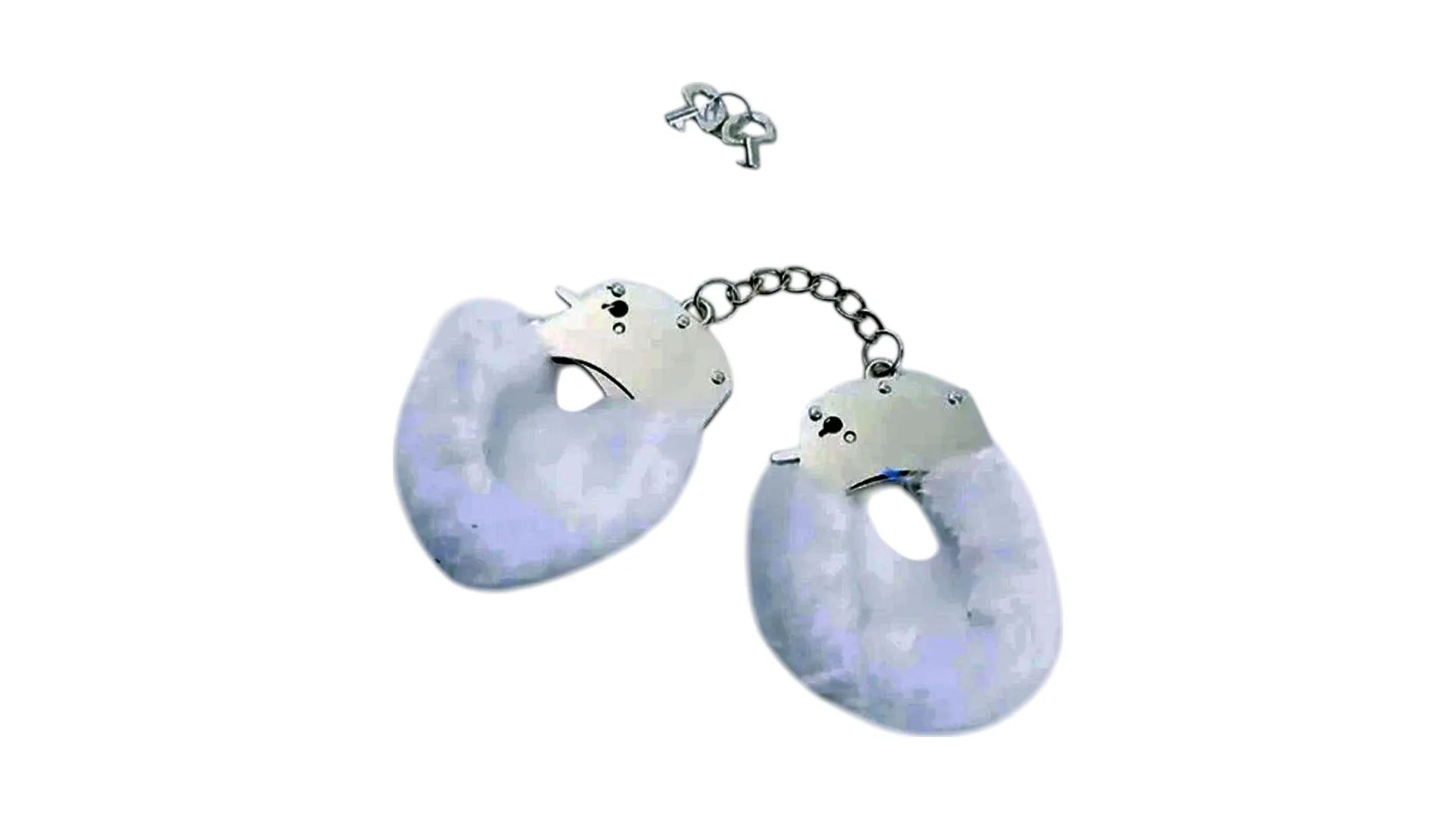 Mokko Pure Joy HandCuffs – plyšové putá s kľúčikmi biele