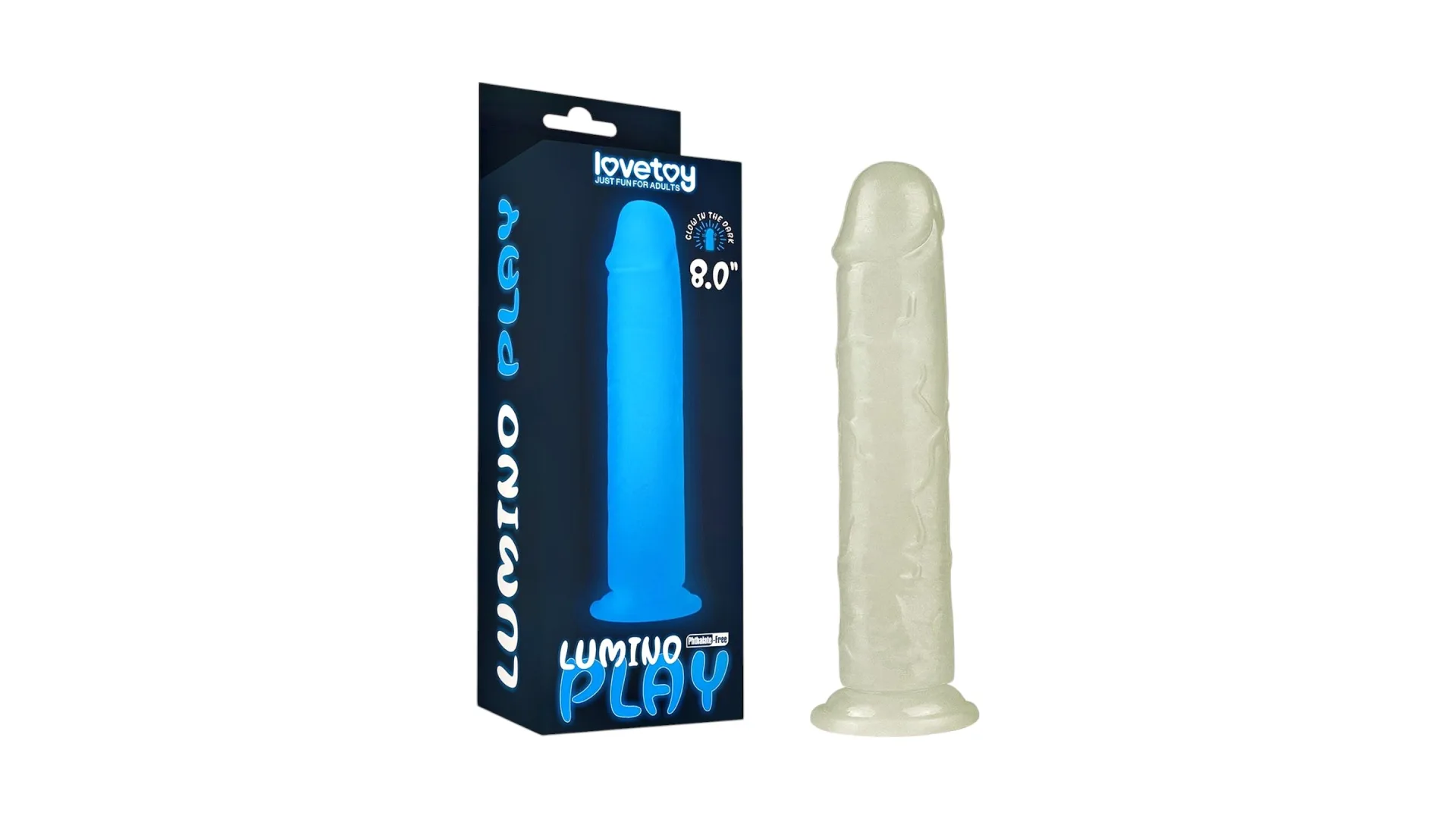 Lumino Play 8.0” – dildo svietiace v tme, realistické 20,3 cm