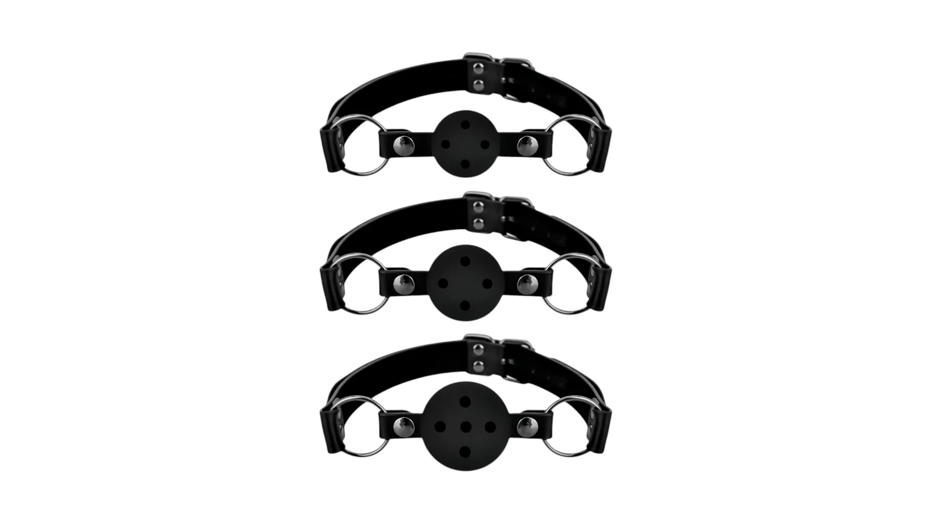 BEDROOM Fantasies Ball Gags Set of 3 – sada troch roubíkov s prackou
